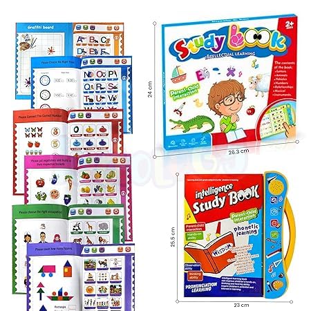 StudyLook Interactive Learning Book, Educational Musical Phonetic Book with Parent-Child Interaction, Electronic ABC Letters Words Numbers Teaching Toy for Kids Age 2+