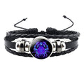 Kanadi Creation Zodiac Bracelet Wristband for Men & Women | Rashi Bracelet | Black Braided Adjustable Wristband | Astrology Jewelry | Zodiac Sign Gift for Birthday