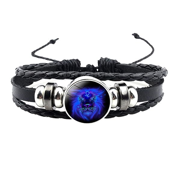 Kanadi Creation Zodiac Bracelet Wristband for Men & Women | Rashi Bracelet | Black Braided Adjustable Wristband | Astrology Jewelry | Zodiac Sign Gift for Birthday