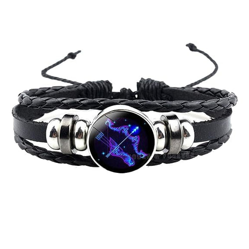 Kanadi Creation Zodiac Bracelet Wristband for Men & Women | Rashi Bracelet | Black Braided Adjustable Wristband | Astrology Jewelry | Zodiac Sign Gift for Birthday