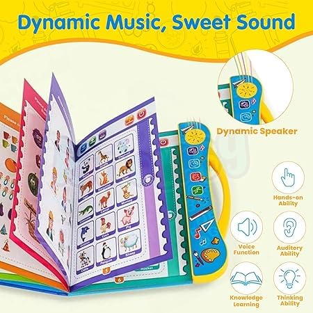 StudyLook Interactive Learning Book, Educational Musical Phonetic Book with Parent-Child Interaction, Electronic ABC Letters Words Numbers Teaching Toy for Kids Age 2+