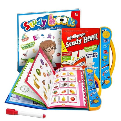 StudyLook Interactive Learning Book, Educational Musical Phonetic Book with Parent-Child Interaction, Electronic ABC Letters Words Numbers Teaching Toy for Kids Age 2+